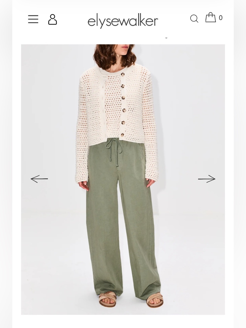 Elyse Walker cardigan - like new retail $395 beautiful cream with brown buttons
